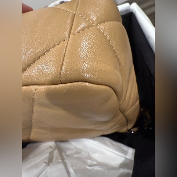 SOLD—-Authentic Chanel 19 Small Beige lambskin - Picture 8 of 16